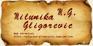 Milunika Gligorević vizit kartica